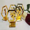 RUIXUAN Acrylic Geometric Table Numbers,Wedding Hexagon Table Numbers, Boho Centerpiece Table Decor, Mirror Gold Table Decor (Gold, 25PCS) view 1