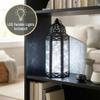 10.5 Clear Glass Metal Moroccan Decorative Candle Lantern with White LED Twinkle Fairy Lights & Remote Wedding Table Centerpieces, Indoor Home Decor, Outdoor Patio & Porch, Medium view 2