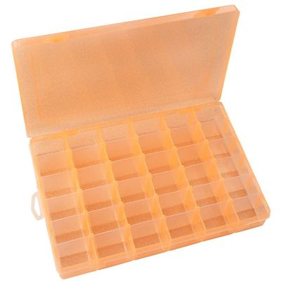 Magik 36 Grid Box Storage Organizer Case Container Display Collection with Adjustable Divider Big (1 Pack, Orange)