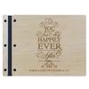 LifeSong Milestones Personalized Mr and Mrs. Wedding Anniversary Guest Book Registry for Bride and Groom Newlywed Couple Custom Engraved Cherry Wood 13.5" x10 (Happily Ever After) view 1