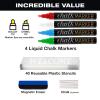 Large Sturdy Handcrafted 40" x 20" Wooden A-Frame Chalkboard Display / 4 Liquid Chalk Markers & Stencil Set/Sidewalk Chalkboard Sign Sandwich Board/Chalk Board Standing Sign (White Finish) view 3