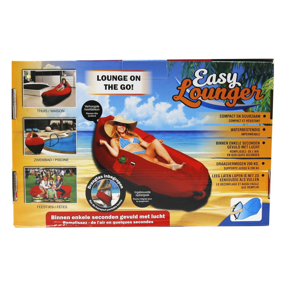 Easy Air G-01577-WV Lounger: Portable Outdoor Inflatable Couch, Red