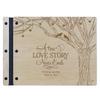 LifeSong Milestones Personalized Mr and Mrs. Wedding Anniversary Guest Book Registry for Bride and Groom Newlywed Couple Custom Engraved Cherry Wood 13.5" x10 (Tree Love) view 1