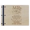 LifeSong Milestones Personalized Mr and Mrs. Wedding Anniversary Guest Book Registry for Bride and Groom Newlywed Couple Custom Engraved Cherry Wood 13.5" x10 (Mr and Mrs) view 1