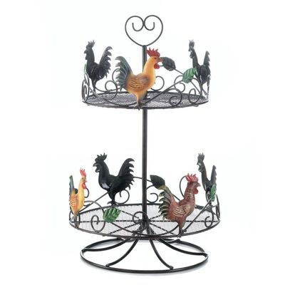 Countertop Rack Organizer, Rooster 2-tier Spice Storage Countertop Rack Display