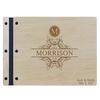 LifeSong Milestones Personalized Mr and Mrs. Wedding Anniversary Guest Book Registry for Bride and Groom Newlywed Couple Custom Engraved Cherry Wood 13.5" x10 (Monogram) view 1
