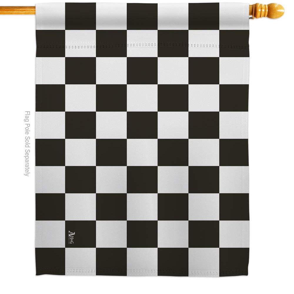 Black Checker House Flag Novelty Merchant Open Sale Store Retail Business Advertisement Promotion Small Decorative Gift Yard Banner Made In USA 28 X 40