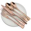 BRIIEC Luxury Mirror Polishing Rose Gold 20 Pieces 18/10 Stainless Steel Steak Knife and Spoon Fork Silverware Set, Service for 4 view 1