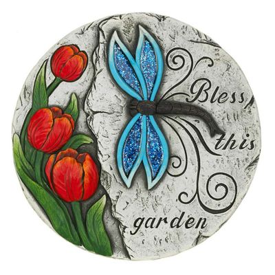 Accent Plus Summerfield Terrace 10018536 Bless This Garden Stepping Stone, Multicolor