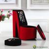 Ore International HBB1821 High Heel Shoe Display with Hooks Jewelry Box, Red Velvet, 9" view 4