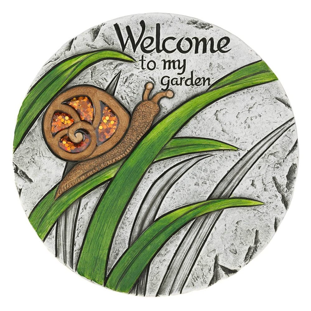 Accent Plus Summerfield Terrace 10018543 Welcome to My Garden Stepping Stone, White