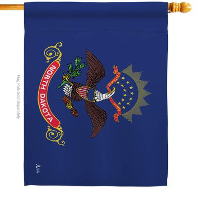 North Dakota House Flag Americana States USA American Territories Republic Country Particular Area Small Decorative Gift Yard Banner Made In 28 X 40