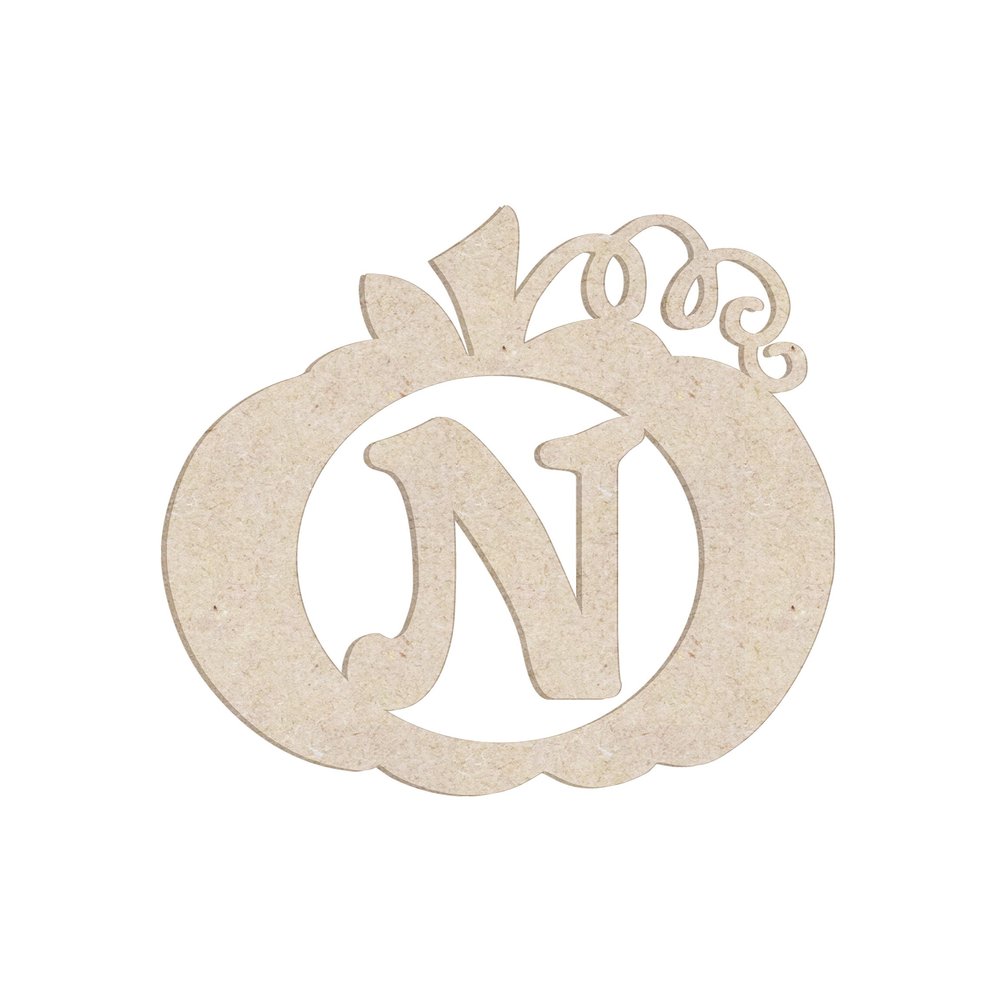 12" Pumpkin Unfinished Wood Initial Monogram Letter N (Sizes 12"-30")