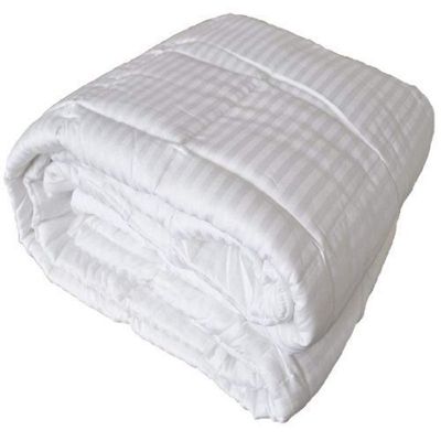 RBS Bedding's 650 Thread Count 1pc Comforter (300 GSM Microfiber Fill Box Stitched) Cot Bed Size(64 x 86 inches), White Stripe 100% Egyptian Cotton