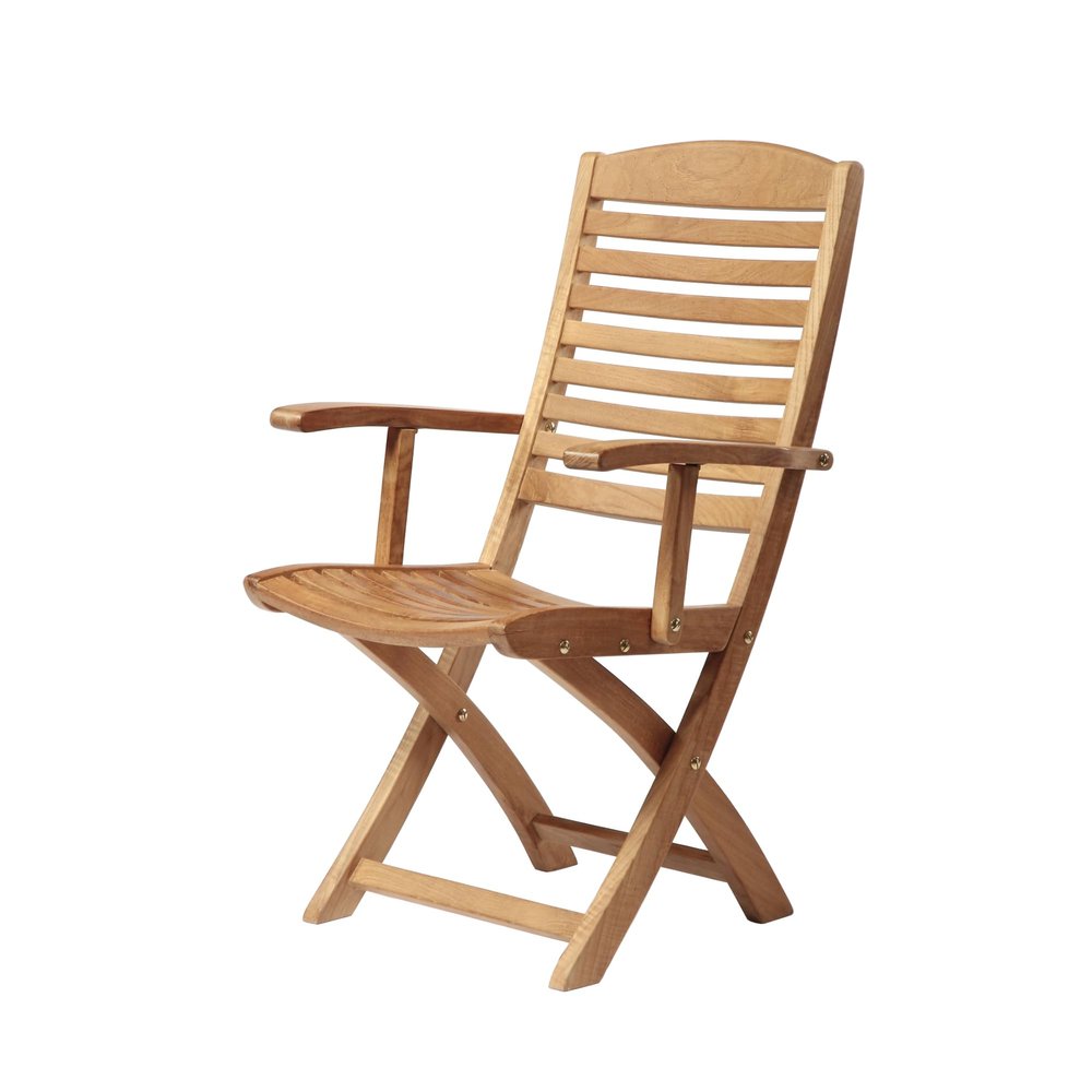 Arb Teak & Specialties Teak Armchair Folding Chair Manhattan, Natural