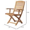 Arb Teak & Specialties Teak Armchair Folding Chair Manhattan, Natural view 3