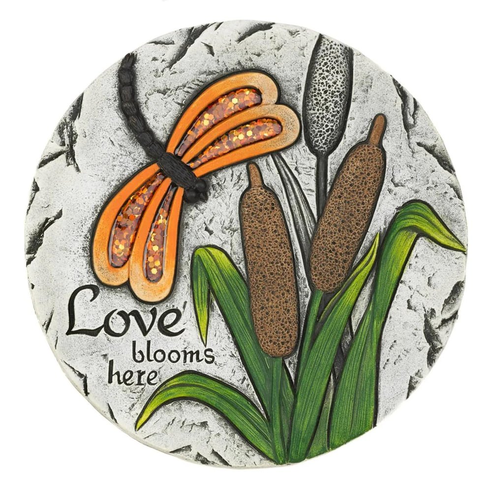 Accent Plus Summerfield Terrace 10018544 Love Blooms Here Stepping Stone, Multicolor