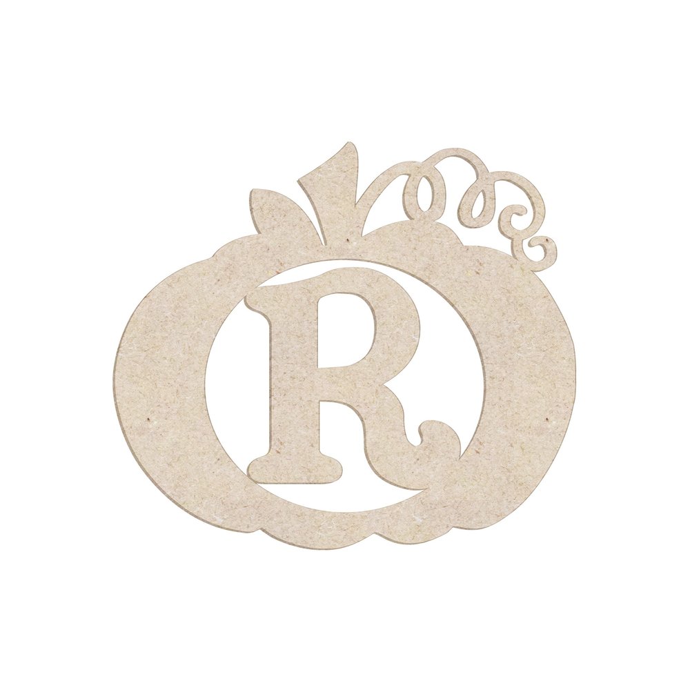 12" Pumpkin Unfinished Wood Initial Monogram Letter R (Sizes 12"-30")