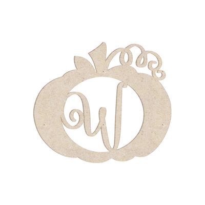 18" Pumpkin Unfinished Wood Initial Monogram Letter W (Sizes 12"-30")