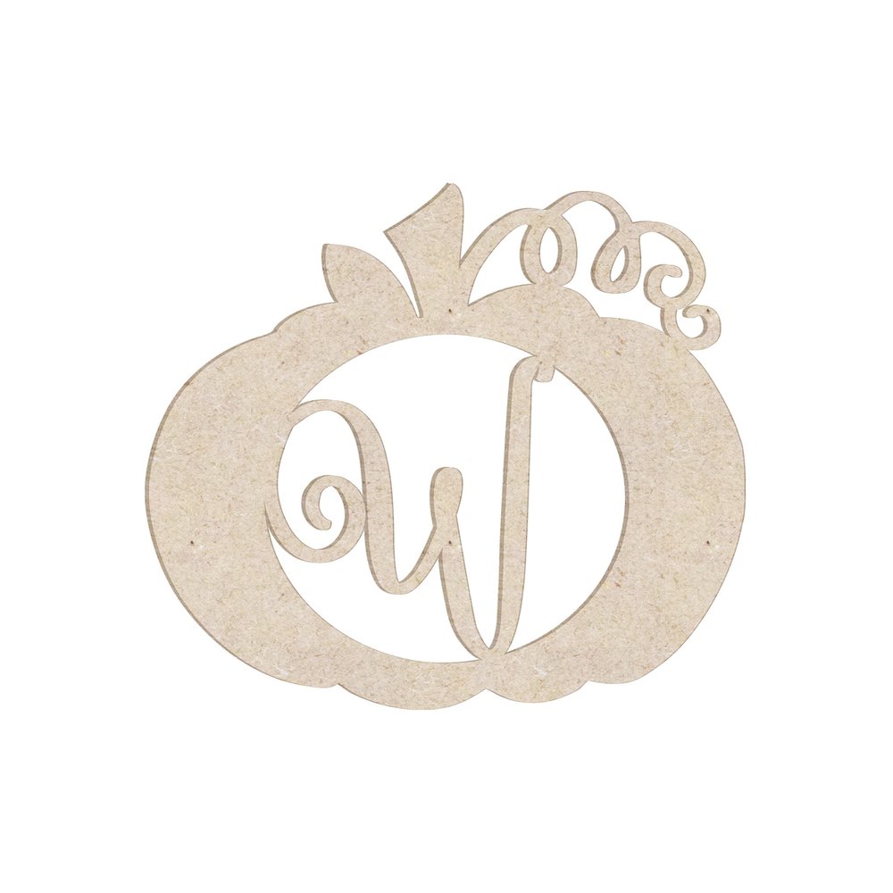 18" Pumpkin Unfinished Wood Initial Monogram Letter W (Sizes 12"-30")