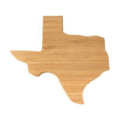 BambooMN Texas Silhouette Bamboo Serving and Cutting Board - 2 Units - 12.25" x 11" x 0.6"