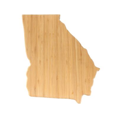 BambooMN Georgia Silhouette Bamboo Serving and Cutting Board - 2 Units - 10" x 11" x 0.6"