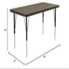 Correll 24"x48" Activity Table, Height Adjustable , Colonial Hickory Durable High Pressue Laminate (A2448-REC-53) view 2