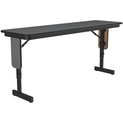 Correll 18"x60", Montana Granite HP Laminate Height Adjustable Seminar, Training or Classroom Table with Folding Panel Leg, Seats 2 (SPA1860PX-55)