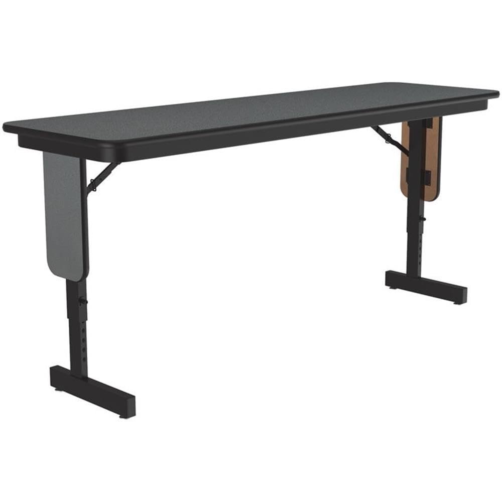 Correll 18"x60", Montana Granite HP Laminate Height Adjustable Seminar, Training or Classroom Table with Folding Panel Leg, Seats 2 (SPA1860PX-55)