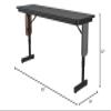 Correll 18"x60", Montana Granite HP Laminate Height Adjustable Seminar, Training or Classroom Table with Folding Panel Leg, Seats 2 (SPA1860PX-55) view 3