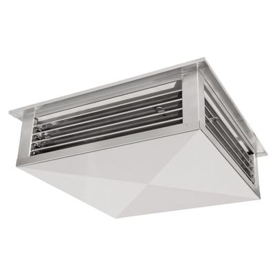 EquipmentBlvd 16 Stainless Steel 4-Way Adjustable Air Diffuser for Evaporative Swamp Cooler, 18 x 18" Mounting Edge (16"x16"x6")