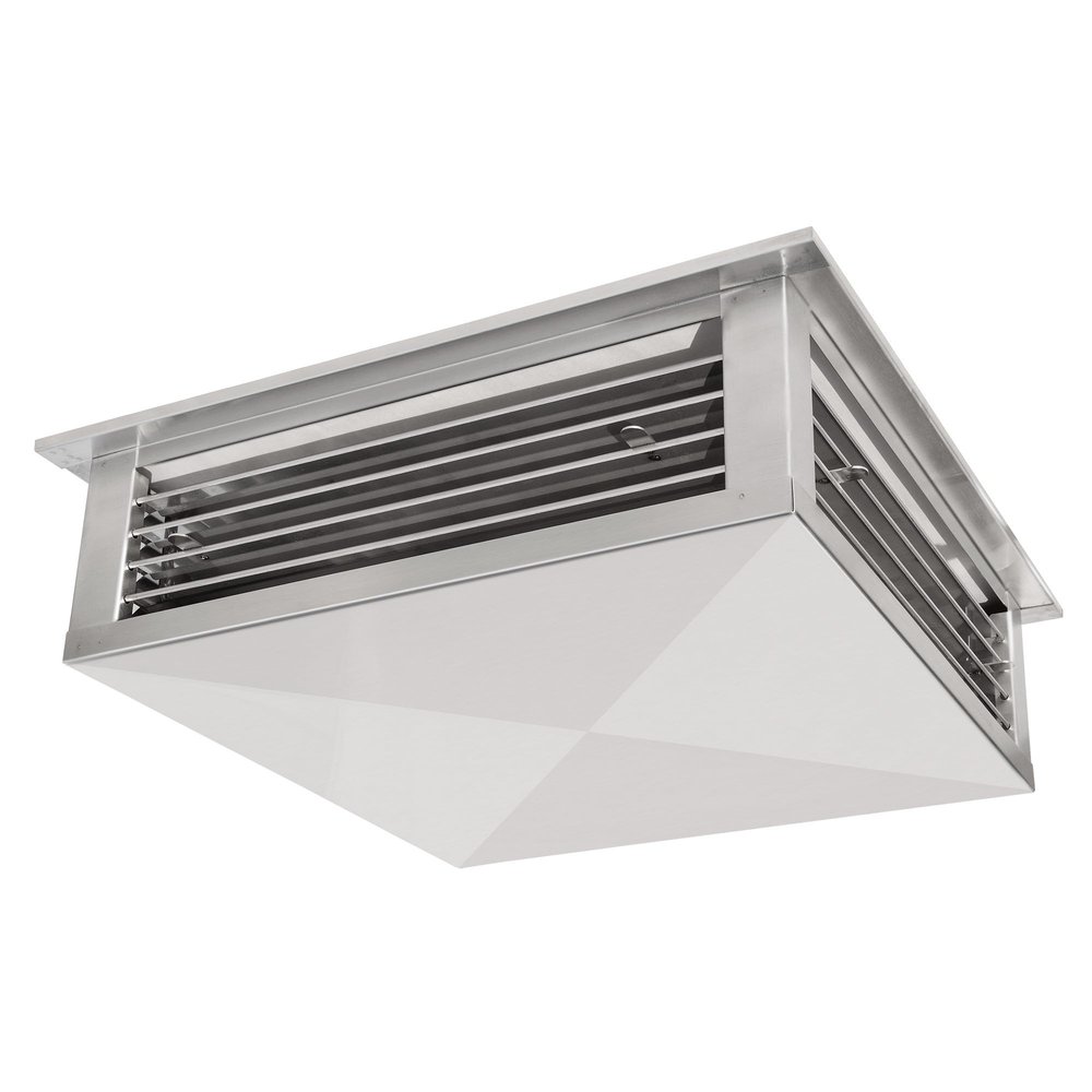 EquipmentBlvd 16 Stainless Steel 4-Way Adjustable Air Diffuser for Evaporative Swamp Cooler, 18 x 18" Mounting Edge (16"x16"x6")