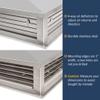 EquipmentBlvd 16 Stainless Steel 4-Way Adjustable Air Diffuser for Evaporative Swamp Cooler, 18 x 18" Mounting Edge (16"x16"x6") view 4