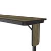Correll 18"x96", Colonial Hickory High Pressure Laminate Seminar, Training or Classroom Table with Folding Panel Leg, Seats 4 (SP1896PX-53) view 3