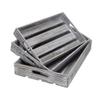 Set of 3 Wood Slat Tray - Gray Wash view 1