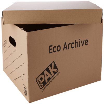 StorePAK Eco Archive/Storage Cardboard Boxes & Lids Pack of 10. Flat Packed & Easy to Assemble. Good for Home Storage, Office & Moving House