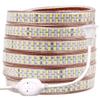 XUNATA 49.2ft Dimmable Waterproof LED Strip Rope Light with US Plug, Double Row SMD 5730 AC 110V 240 LEDs/m Flexible LED Strip Lights for Garden Outdoor Home Decoration(White) view 1