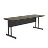 Correll 24"x60" Training & Computer Tables, Colonial Hickory High Pressure Laminate, Keyboard Height Work Station (CS2460-53) view 3