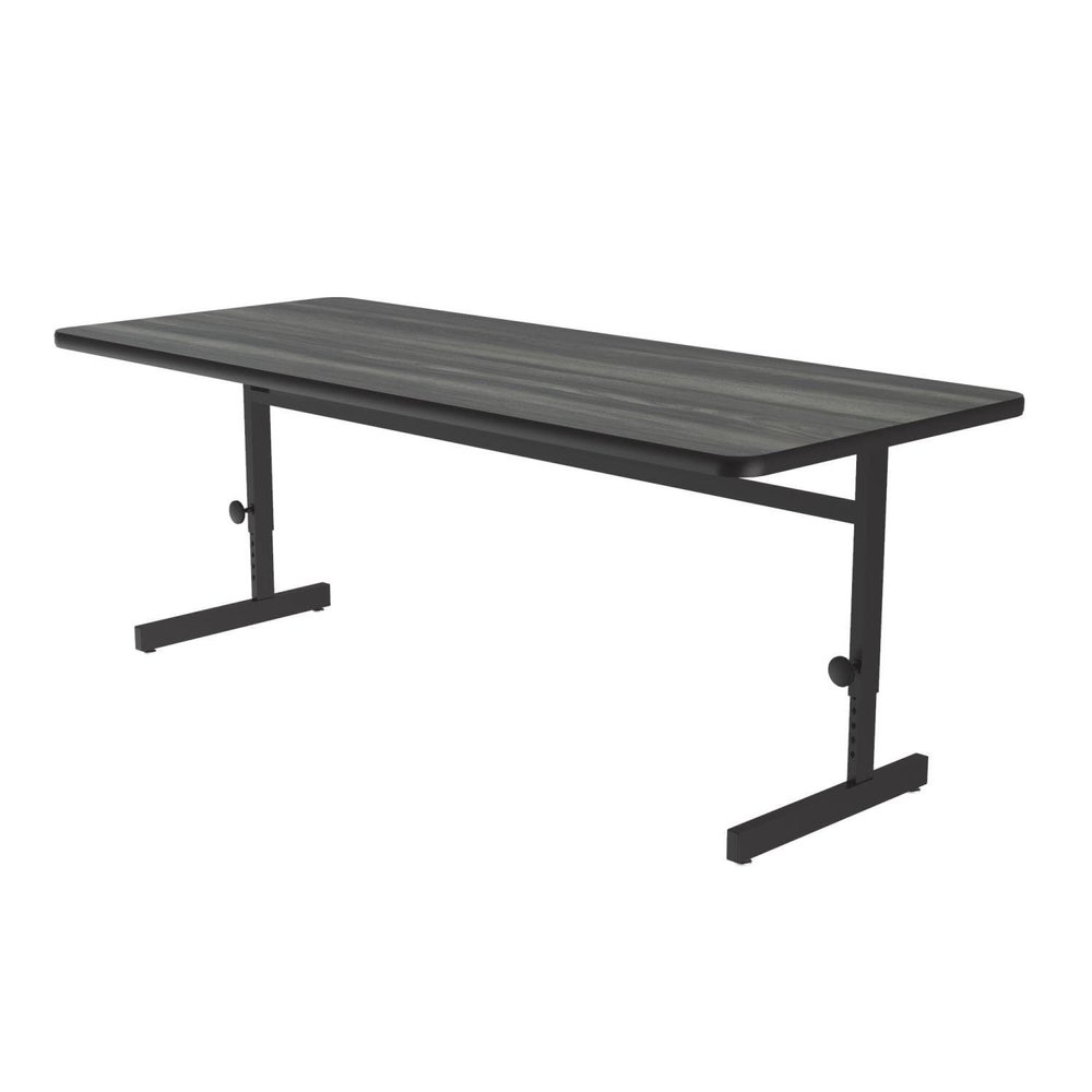 Correll 30"x60" Adjustable Height Training & Computer Tables, New England Driftwood High Pressure Laminate, Computer Work Station (CSA3060-52)