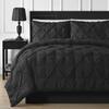 Bedding Kraft Soft Reliable Luxurious 3-Piece Pinch Pleated Duvet Cover Set 100% Egyptian Cotton 800 TC Stain Resistant Comforter Cover (Full/Queen (3-Piece), Black) view 2