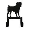 Village Wrought Iron Pug Dog Leash & Collar Wall Hook view 1