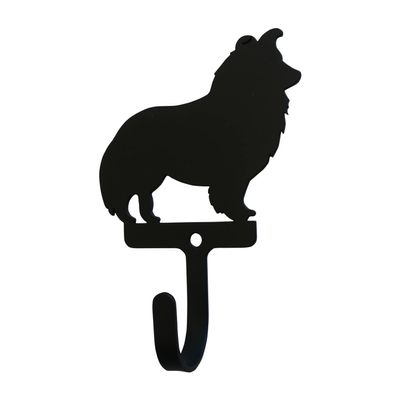 Village Wrought Iron Shetland Dog Wall Hook Decorative Small
