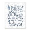The Stupell Home Decor Collection Blessed are Those Elegant Navy Blue & White Wall Plaque Art, Multicolor view 1