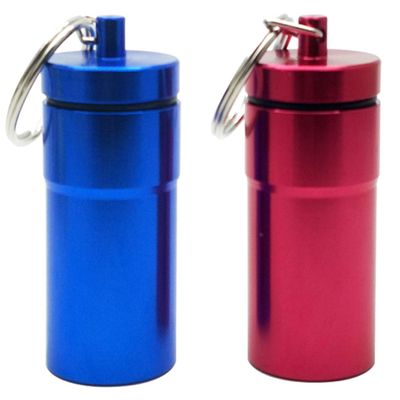 FAYALA Aluminum Waterproof Pill Case Bottle and Pill Container Pill Box 2 Packs Large Aluminum Waterproof Pill Box for Medicine,Metal Pill Keychain Holder Container for Travel.