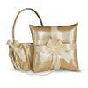Alex Emotions Gold & Ivory Wedding Ring Bearer Pillow and Flower Girl Basket Set  Satin & Ribbons  Pairs Well with Most Dresses & Themes  Splendour Every Wedding Deserves view 1