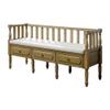 Furniture of America Stellin Cottage 3-Drawer Wood 29 in. Storage Bench with Removable Cushion for Living Room, Bedroom, Entryway, Natural Brown view 1