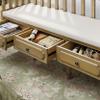 Furniture of America Stellin Cottage 3-Drawer Wood 29 in. Storage Bench with Removable Cushion for Living Room, Bedroom, Entryway, Natural Brown view 4