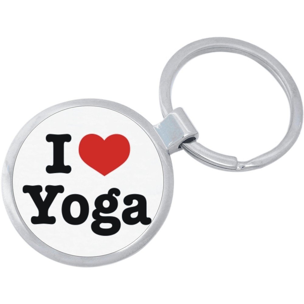 I Love Yoga Keychain Featuring Loop for Keys or Backpack