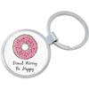 NewCharms Donut Worry Be Happy Keychain Featuring Loop for Keys or Backpack view 1