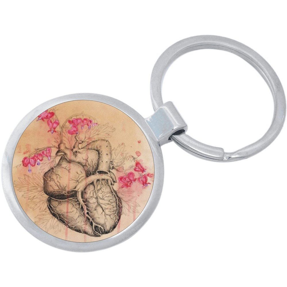 Anatomical Heart Art Keychain Featuring Loop for Keys or Backpack